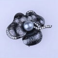 Broszka Kwiat z Perłą 3866