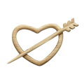 Drewniana broszka Serce ze strzałą 3923