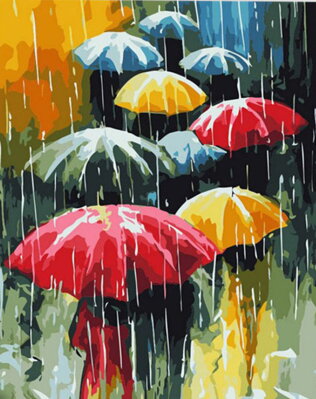 Malowanie po numerach Kolorowe parasole M1069