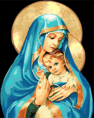 Malowanie po numerach Maryja i Dzieciątko Jezus M991236