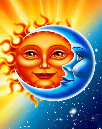 Diamentowa mozaika Słońce i Księżyc D4835