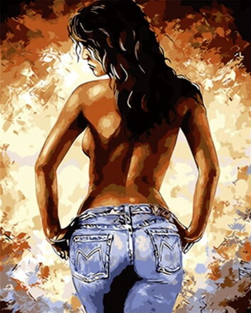 Malowanie po numerach Dziewczyna w dżinsach M1551