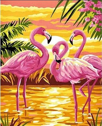 Malowanie po numerach Różowe flamingi M2198