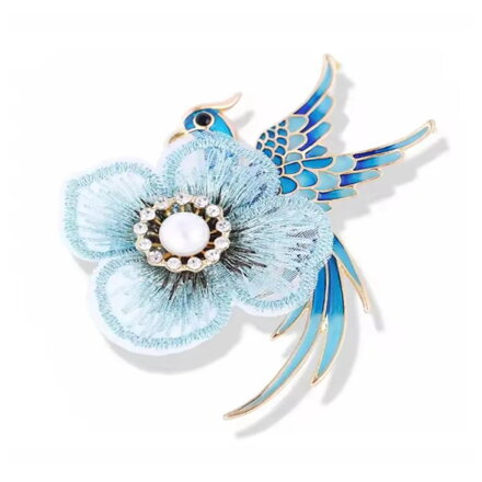 Broszka Kwiat z Ptakiem 3021