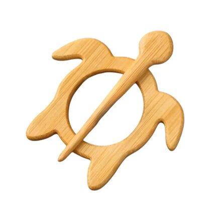 Drewniana broszka Żółw 3919