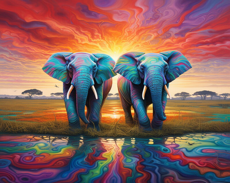 Diamentowa mozaika Słonie D4953