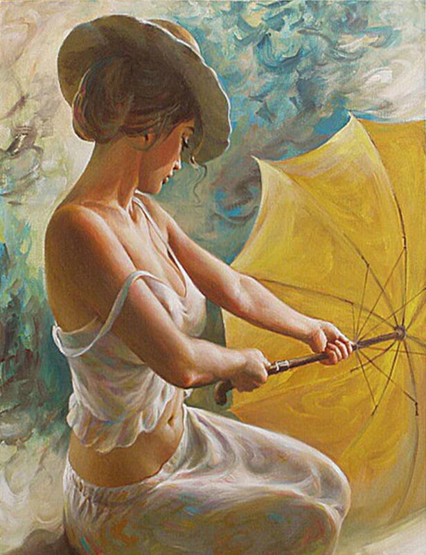 Malowanie po numerach Kobieta z parasolem M1081