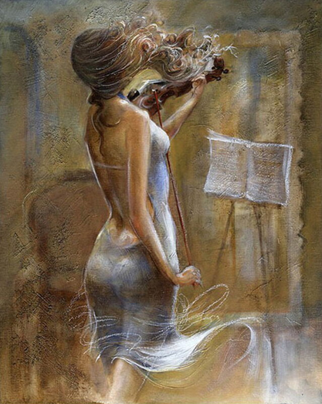 Malowanie po numerach Dziewczyna ze skrzypcami M1624