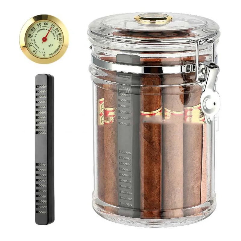 Humidor na cygara z akrylu z higrometrem 823004