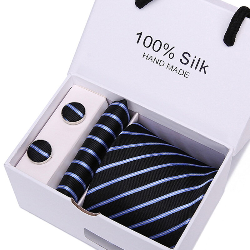 Krawat, spinki do mankietów i chusteczka 7081-48